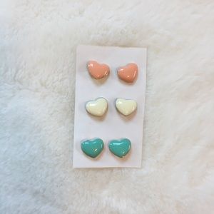 Forever21 Heart shaped earring trio
